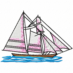 Boats Embroidery Design 4 Boats Embroidery Design 4